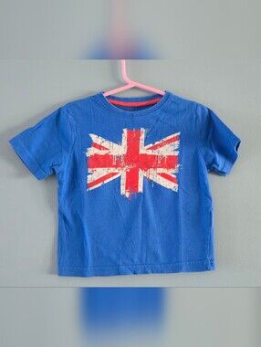 Blue Kids T‑Shirt with Union Jack Graphic 2T